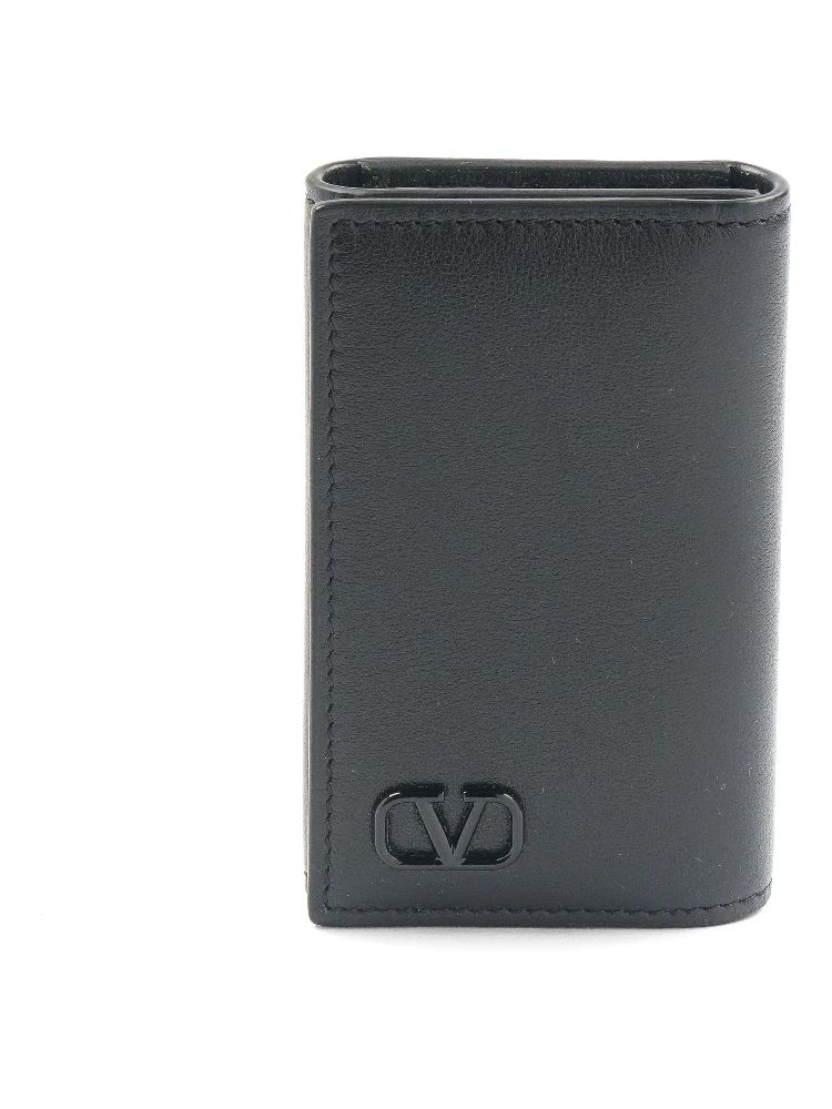 logo-plaque leather wallet