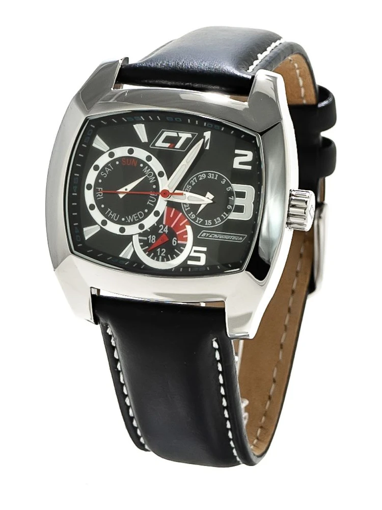 Black Leather Dress Watch