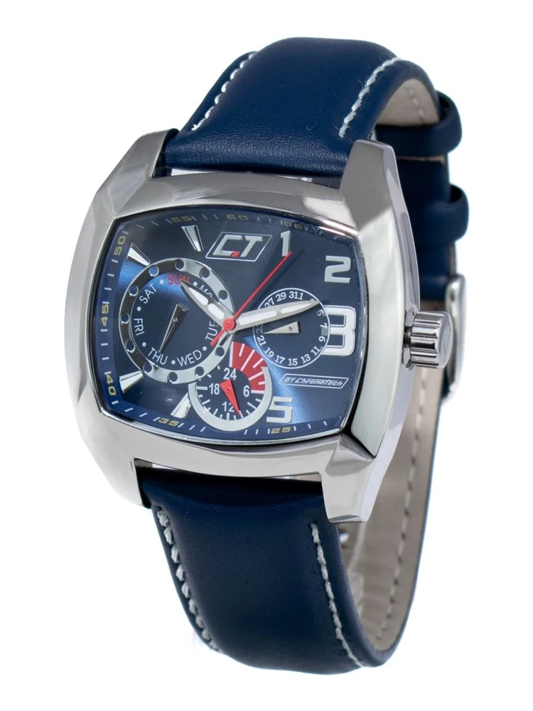 Blue Leather Dress Watch