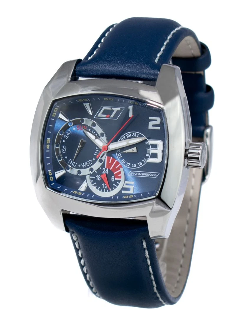 Blue Leather Dress Watch