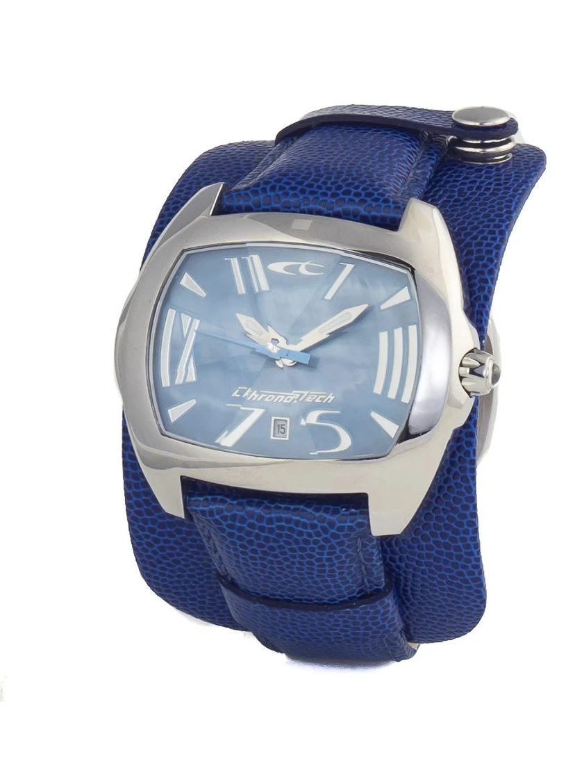 Blue Leather Dress Watch