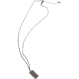 Saint Laurent Paris Gunmetal Tone Razor Blade Pendant Necklace