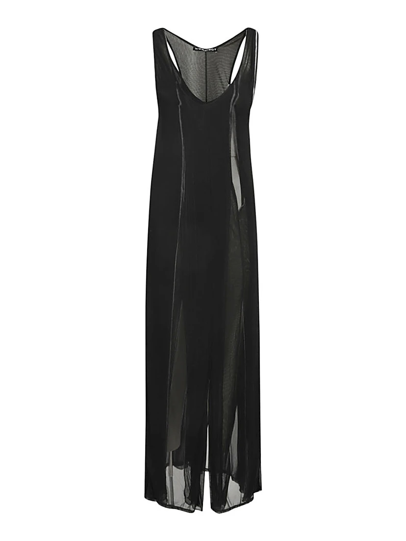 Y/Project Sheer Sleeveless Dress In Black