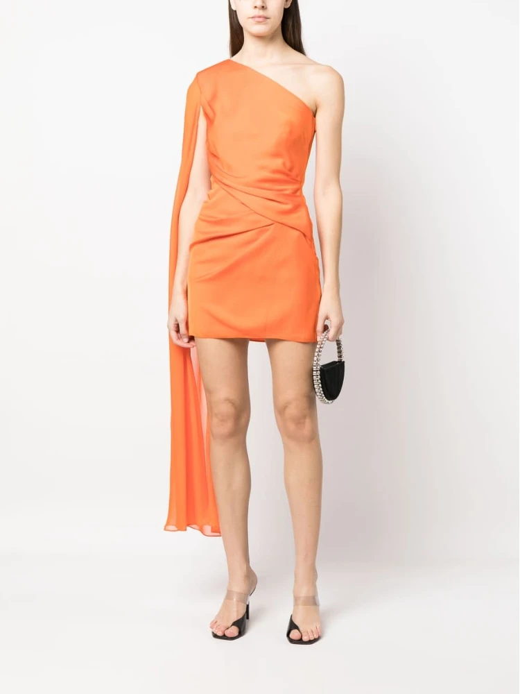 one-shoulder draped-detail dress alternative