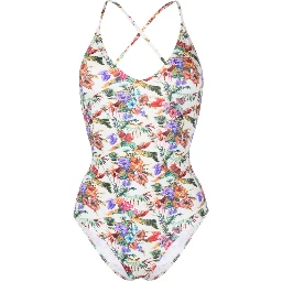 Mara floral-print scoop-neck swimsuit