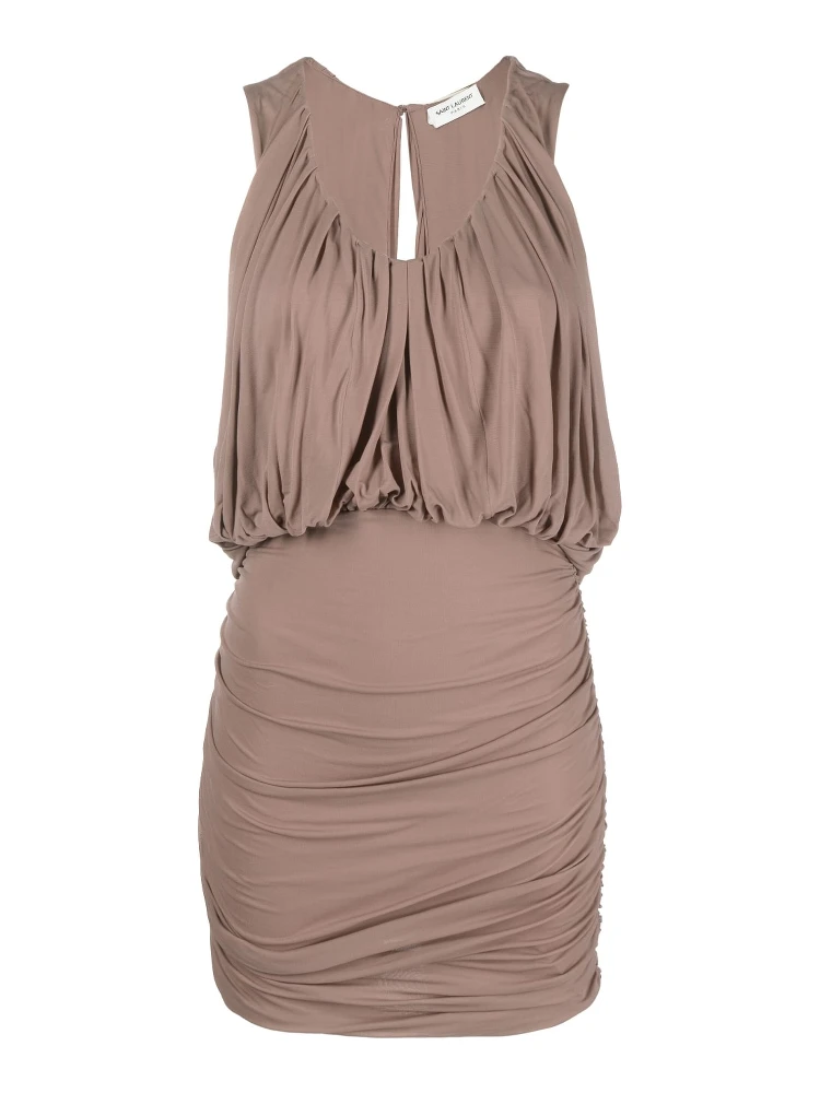 Ruched V-neck minidress