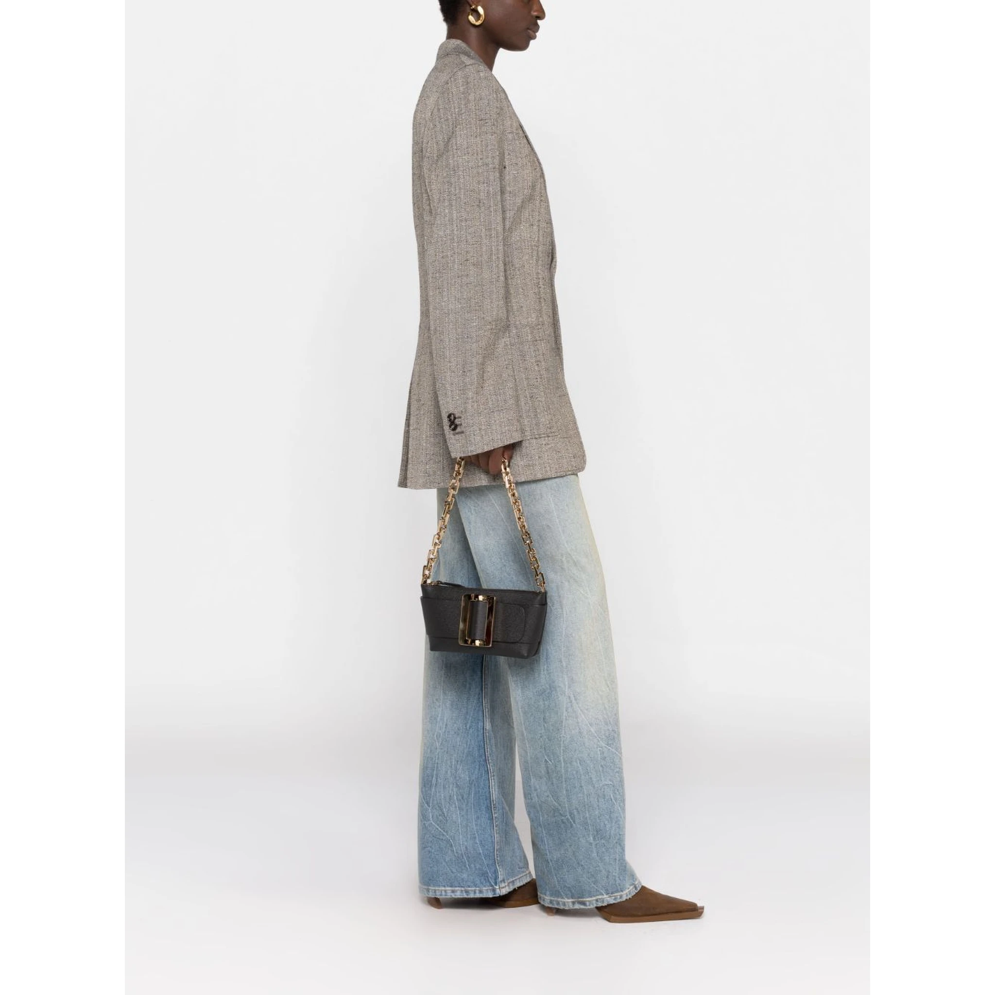 Buckle Pouchette Epsom Leather Handbag In Multicolor