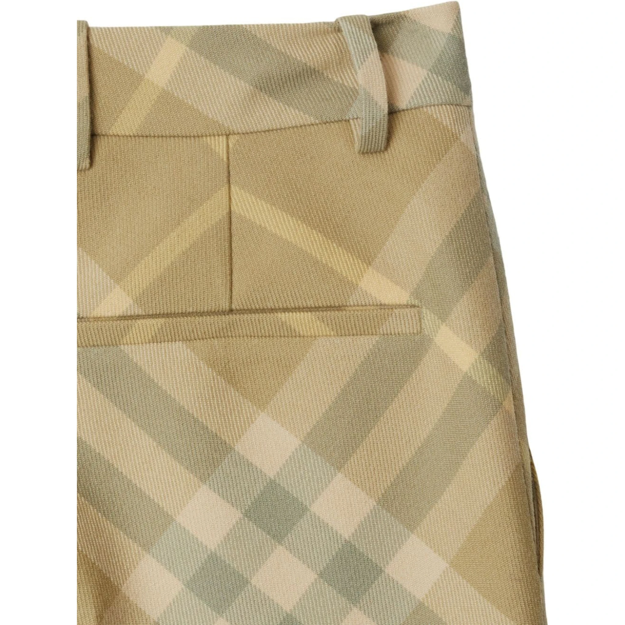 check-print tailored wool trousers