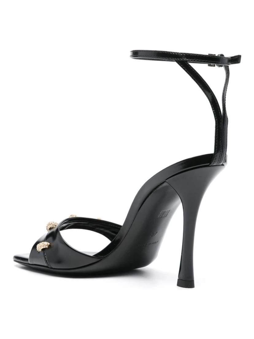 Black Leather Stitch Sandals