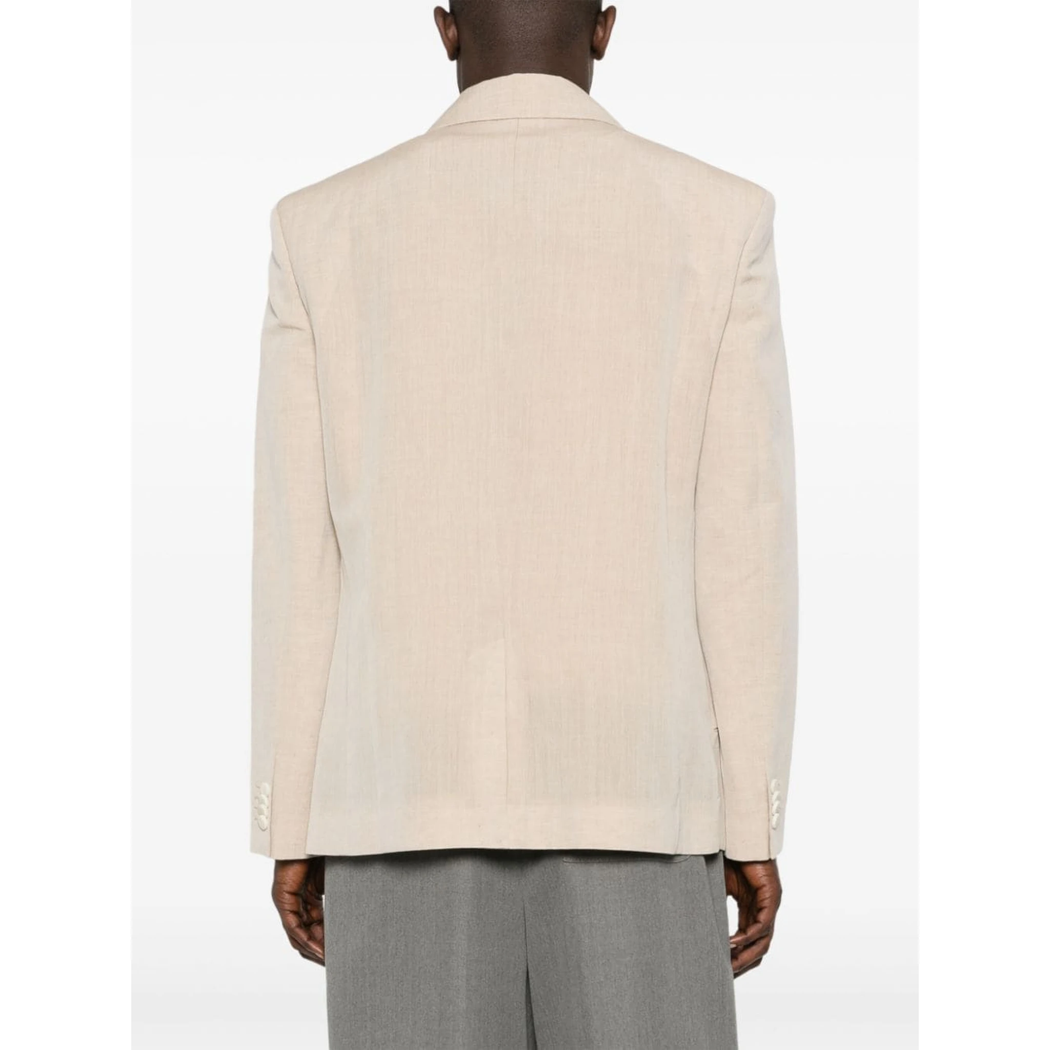 Titolo Linen And Wool Single-breasted Blazer In Beige