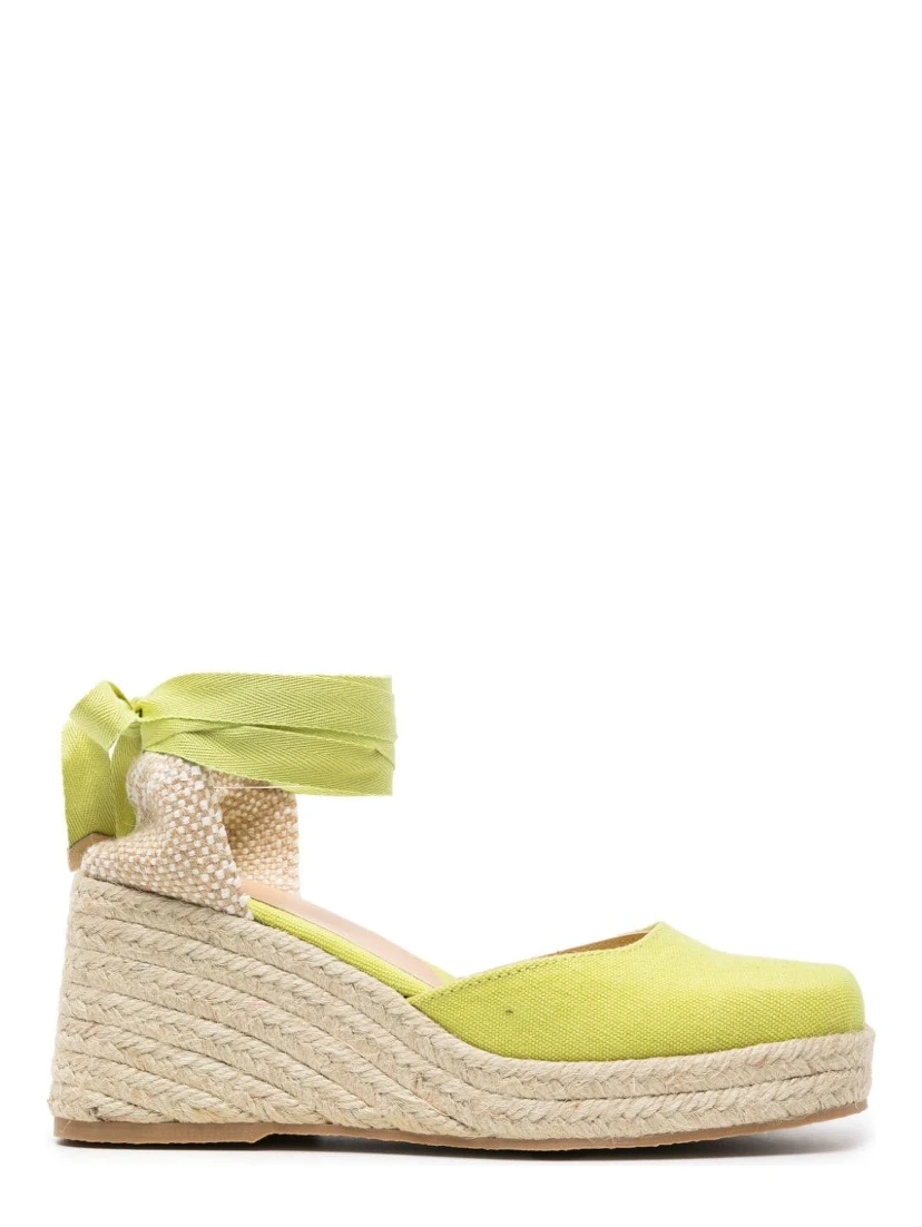 Castañer Tina Raffia Wedge Espadrilles In Yellow