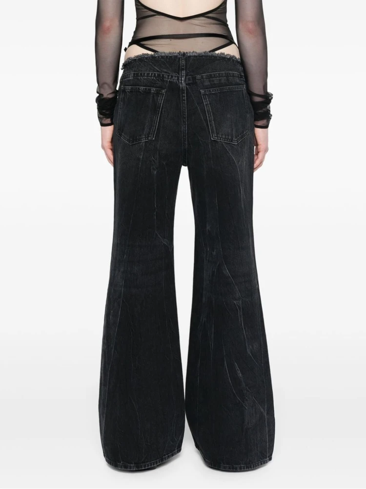 Distressed low-rise wide-leg jeans alternative