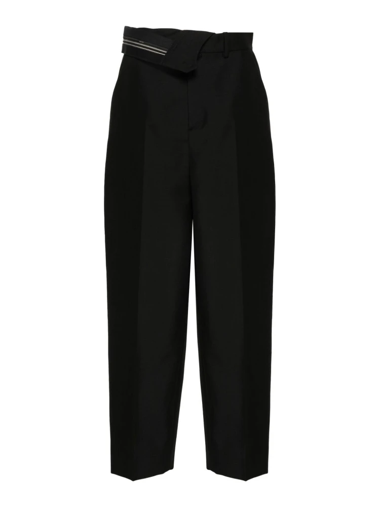 Pressed-crease tapered trousers