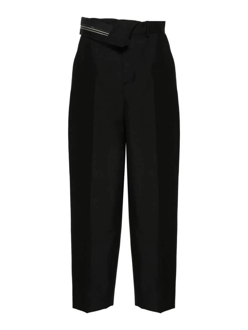Pressed-crease tapered trousers