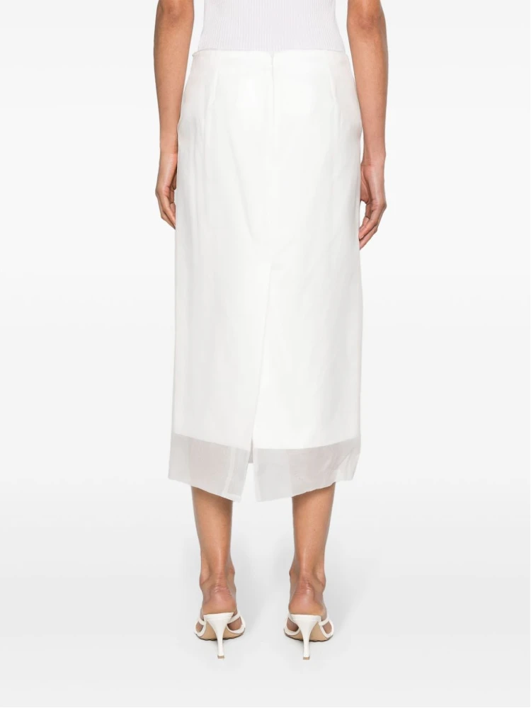Aceti Double Layer Midi Skirt In White alternative