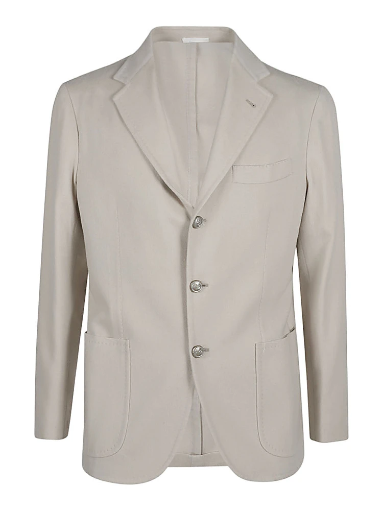 Light Grey Single-breasted Wool Blazer