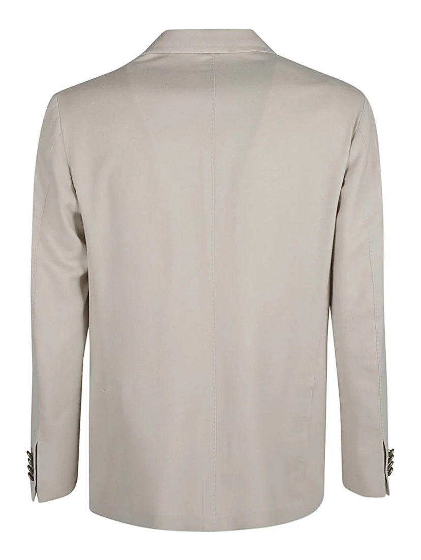 Light Grey Single-breasted Wool Blazer