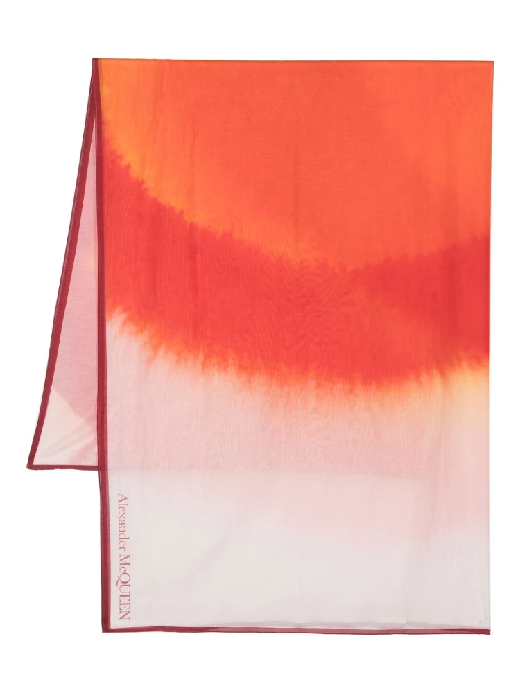 Printed Silk Blend Cotton Scarf