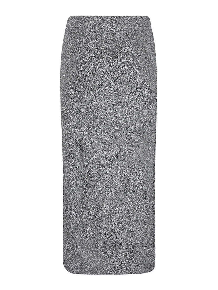 Dark Grey Viscose Midi Skirt