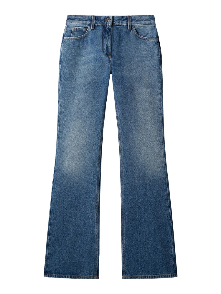 Mid-rise flared jeans