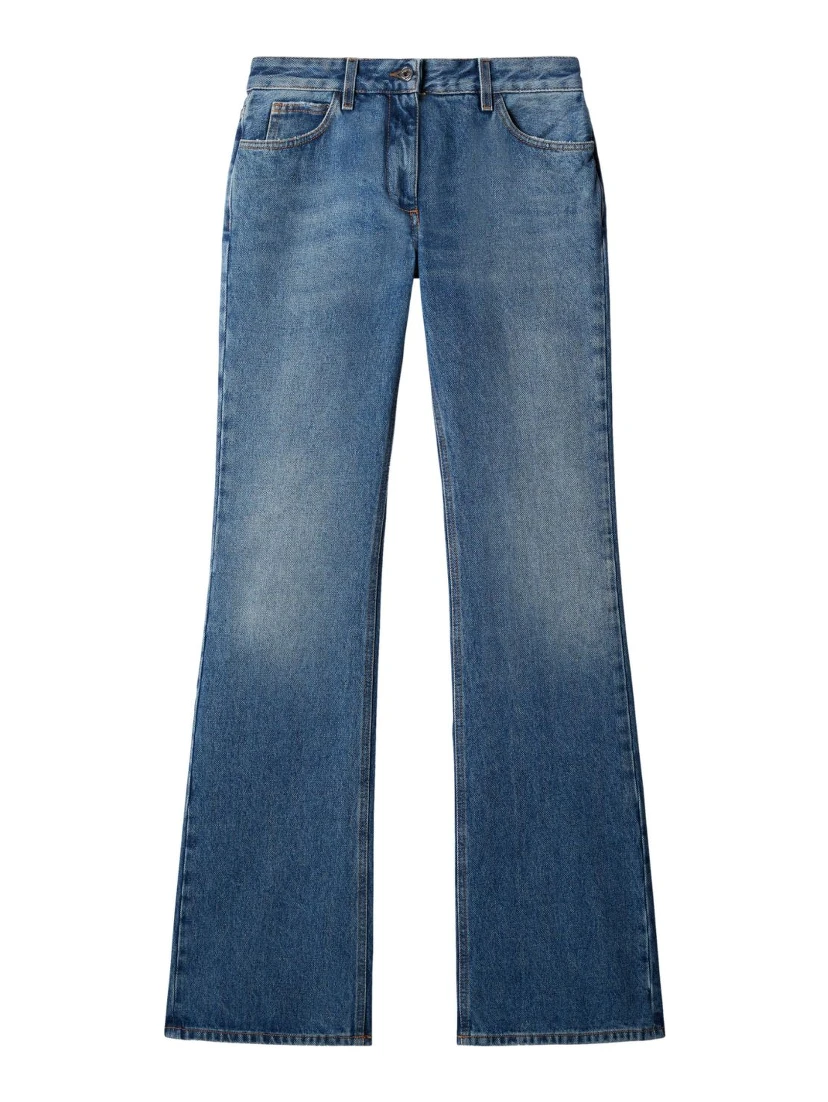 Mid-rise flared jeans