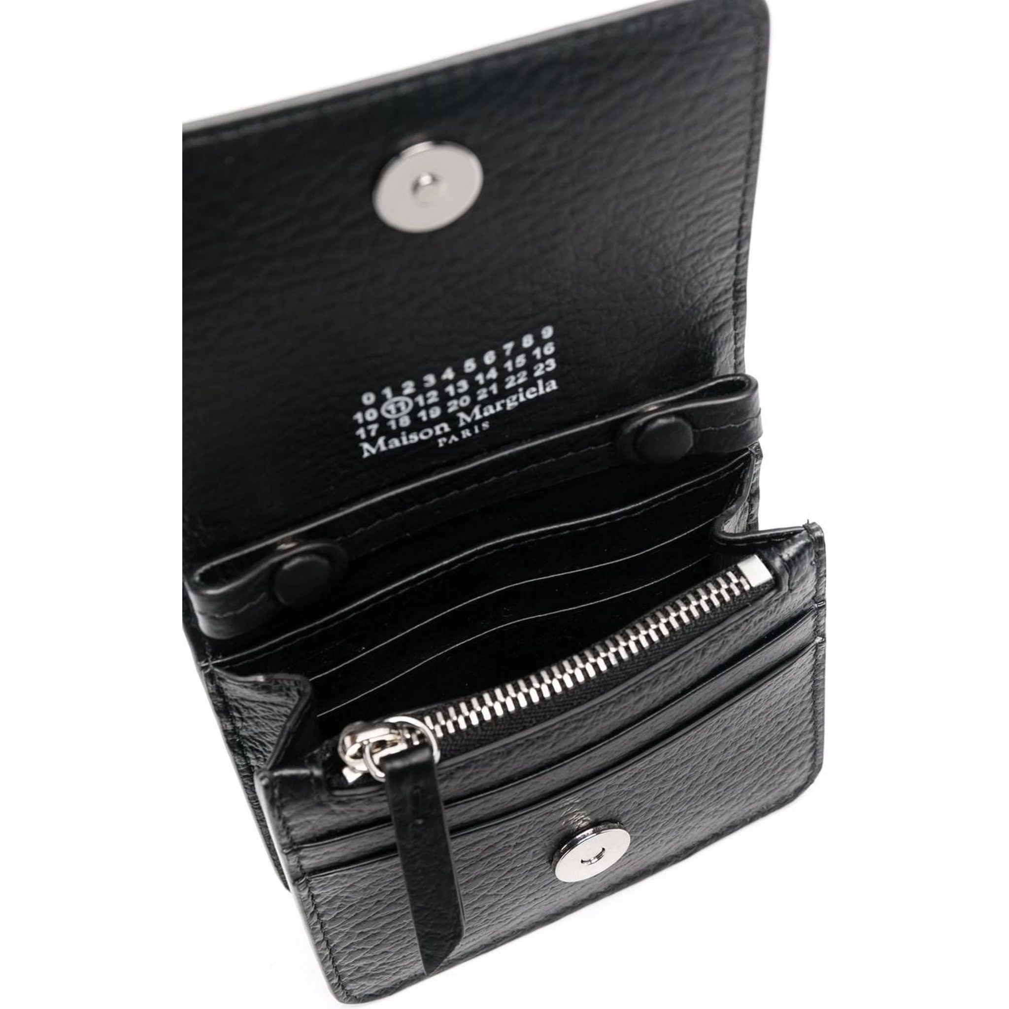 four-stitch leather chain wallet