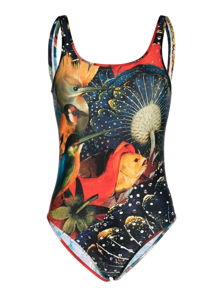 Printed Bodysuit In Multicolour
