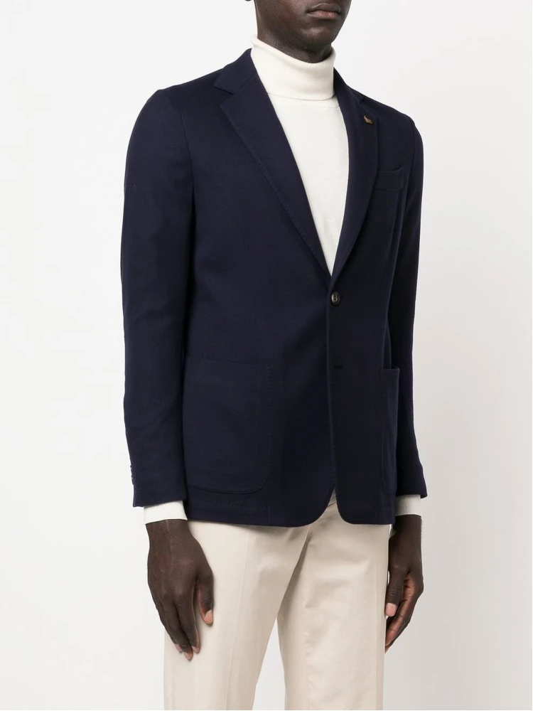 Wool Single-breasted Jacket In Blue alternative