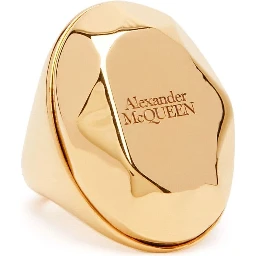 Alexander Mc Queen Stone Logo Ring In Multicolor