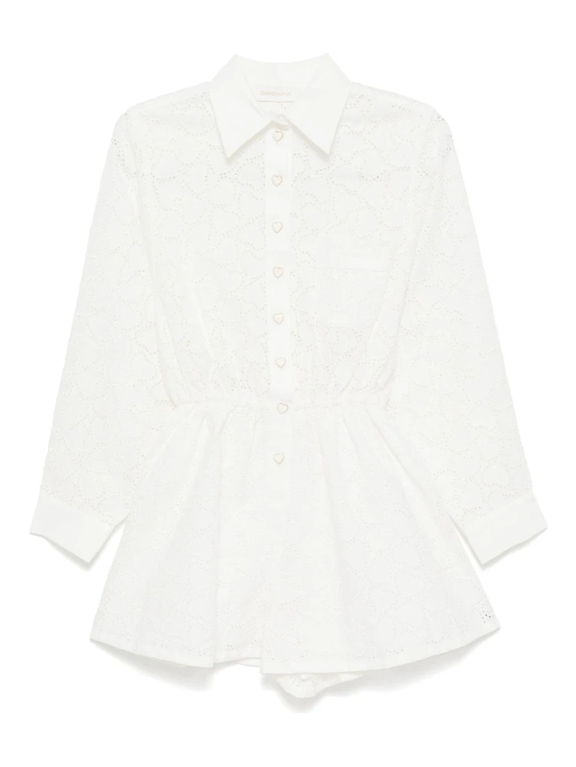Crush embroidered playsuit