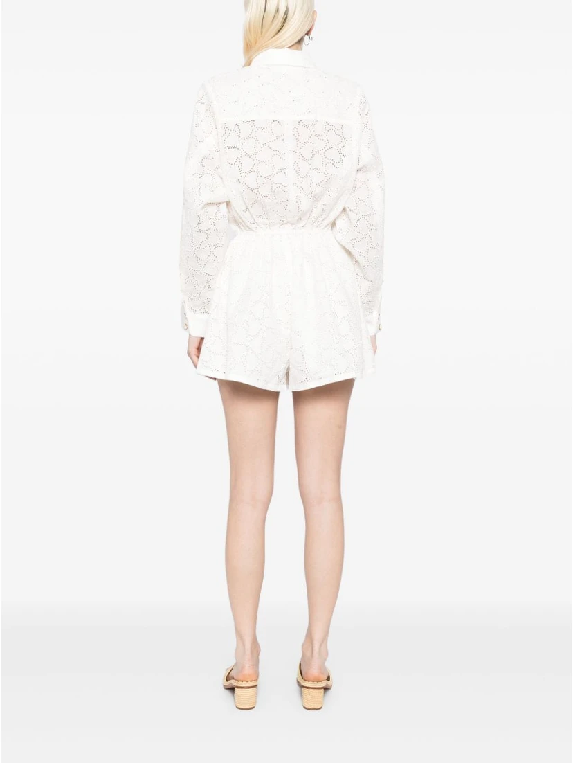 Crush embroidered playsuit