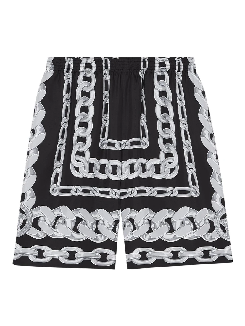 Medusa Chains silk shorts
