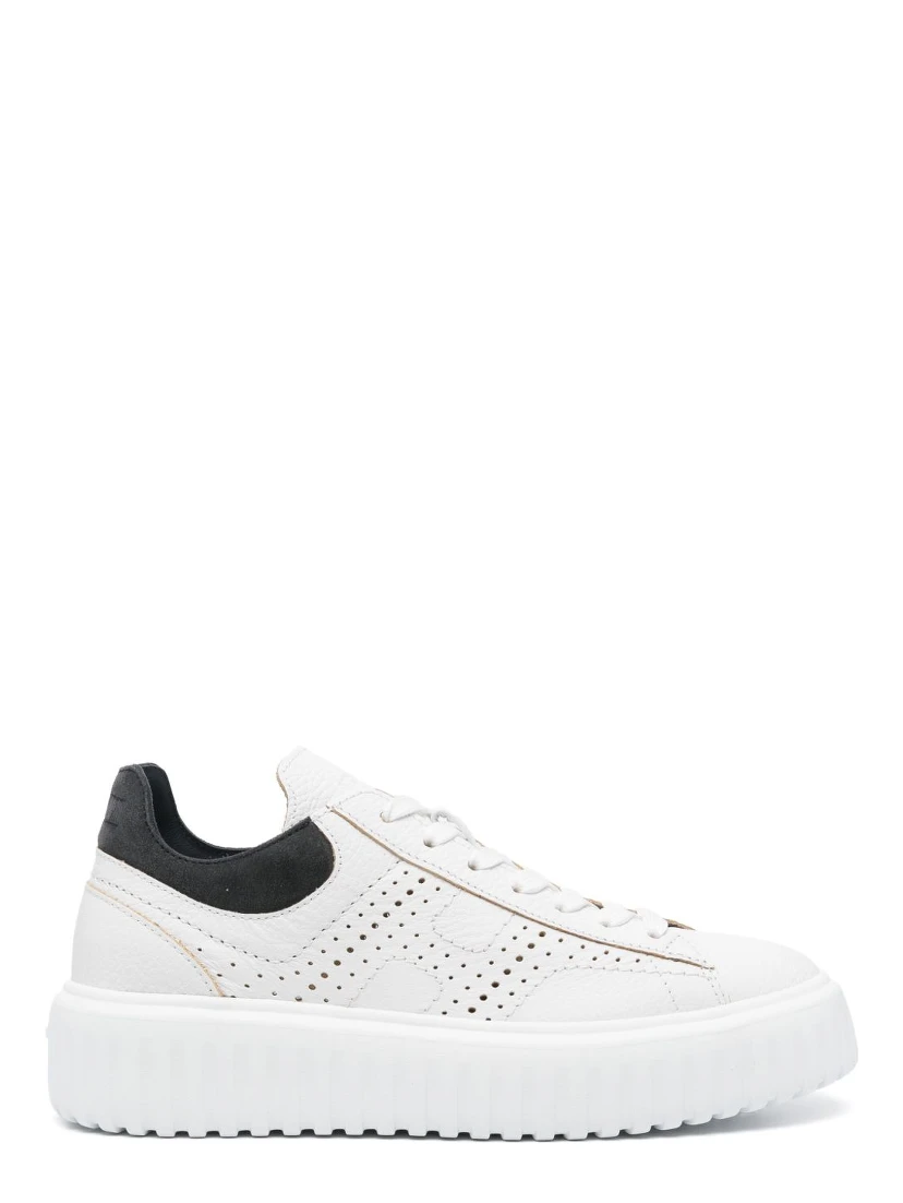 H-stripes Leather Sneakers In White