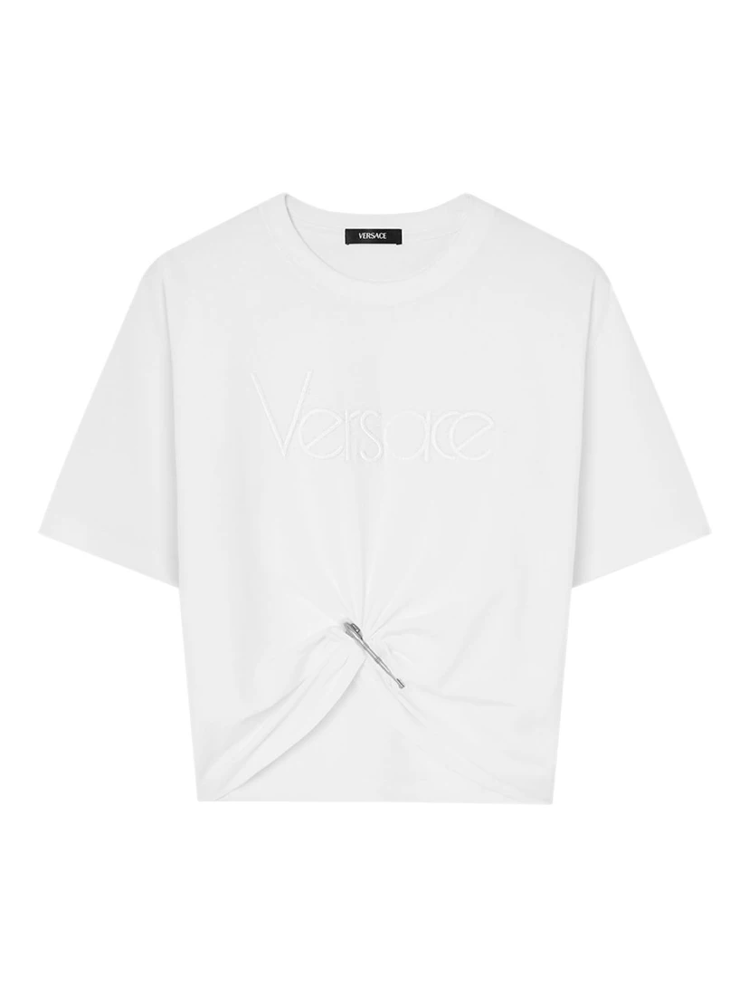 logo-embroidered T-shirt