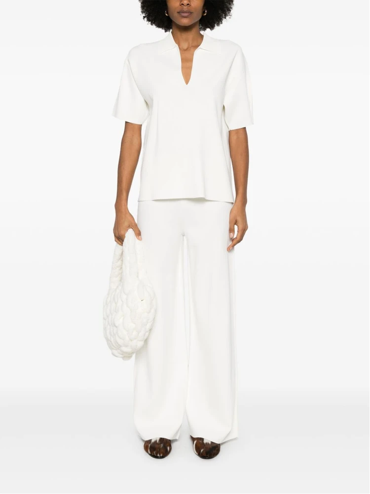 Parosh Knitted Flared Trousers In White alternative