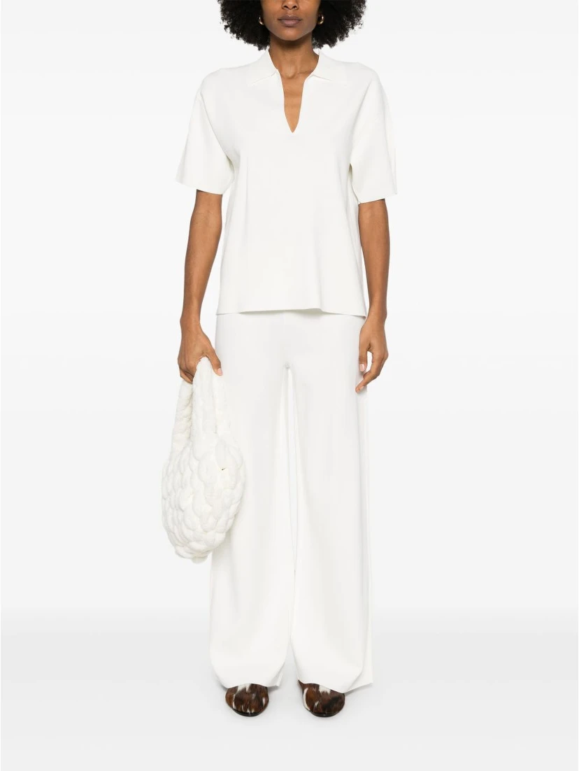 Parosh Knitted Flared Trousers In White