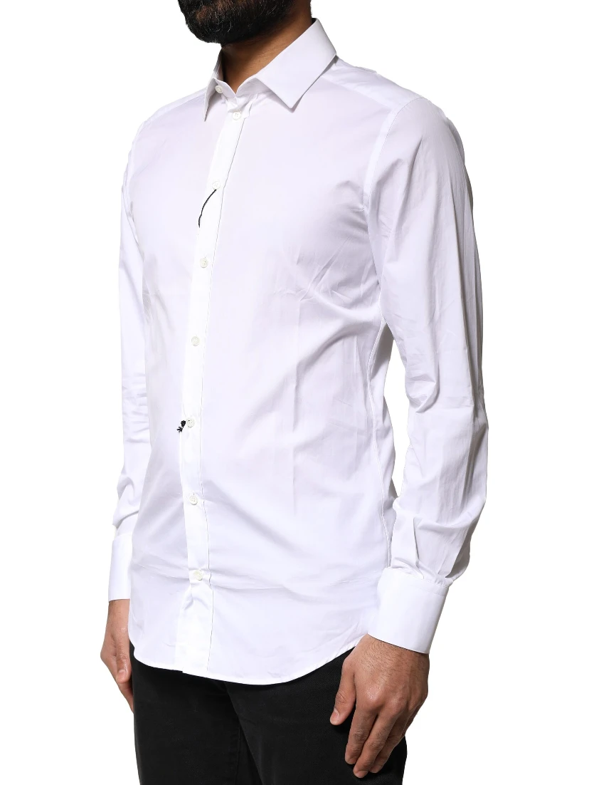 White GOLD Cotton Long Sleeves Men Dress Shirt
