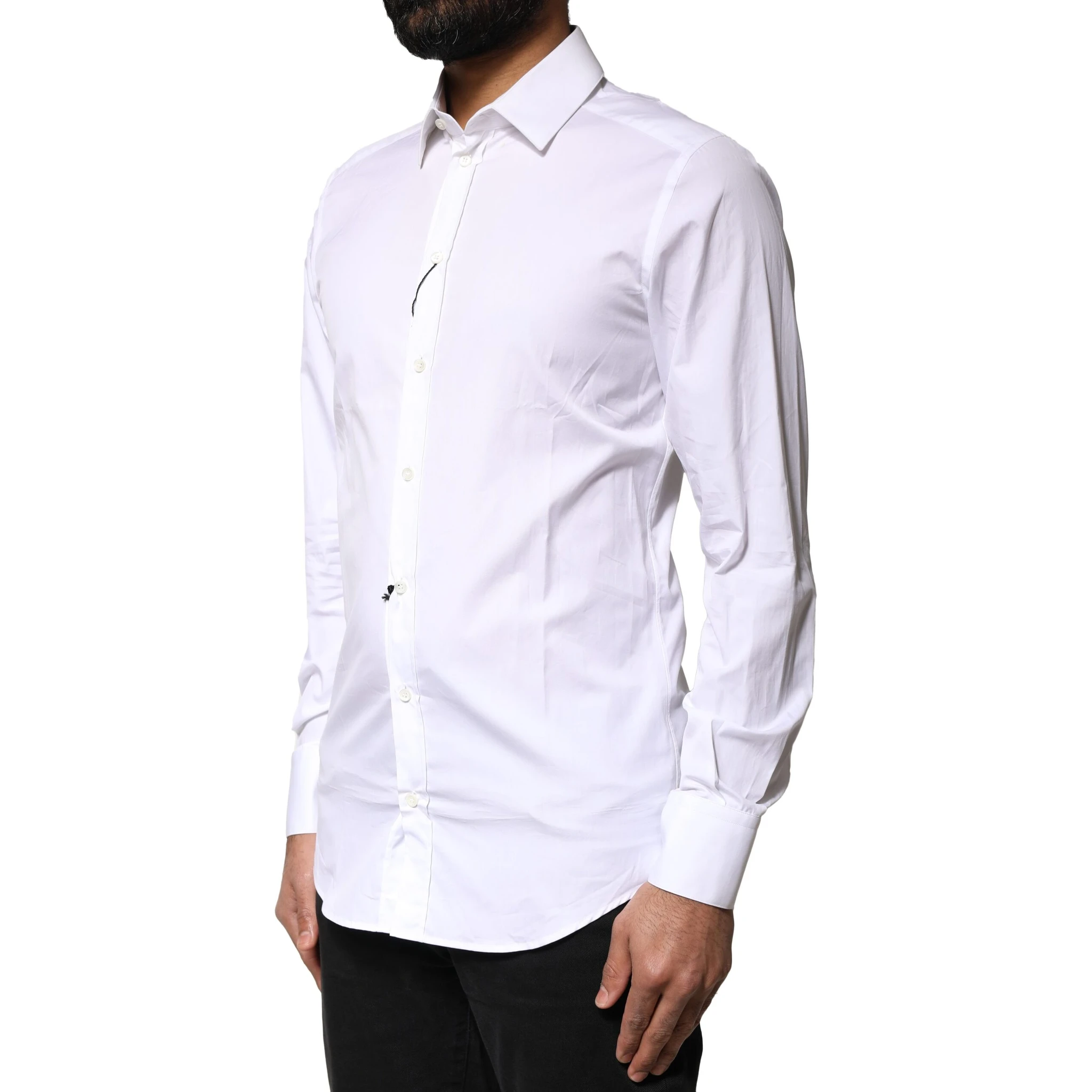 White GOLD Cotton Long Sleeves Men Dress Shirt