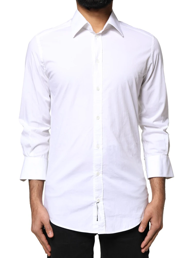 White GOLD Cotton Long Sleeves Men Dress Shirt