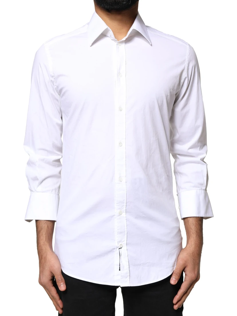 White GOLD Cotton Long Sleeves Men Dress Shirt