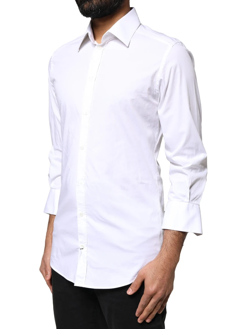 White GOLD Cotton Long Sleeves Men Dress Shirt