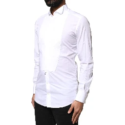 White GOLD CottonPoplin Bib Formal Dress Shirt