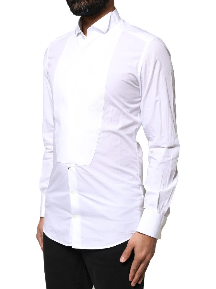 White GOLD CottonPoplin Bib Formal Dress Shirt alternative