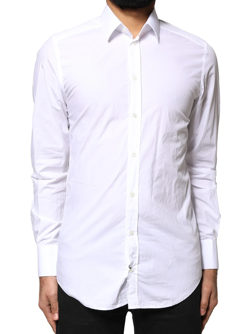 White GOLD Cotton Long Sleeves Men Dress Shirt