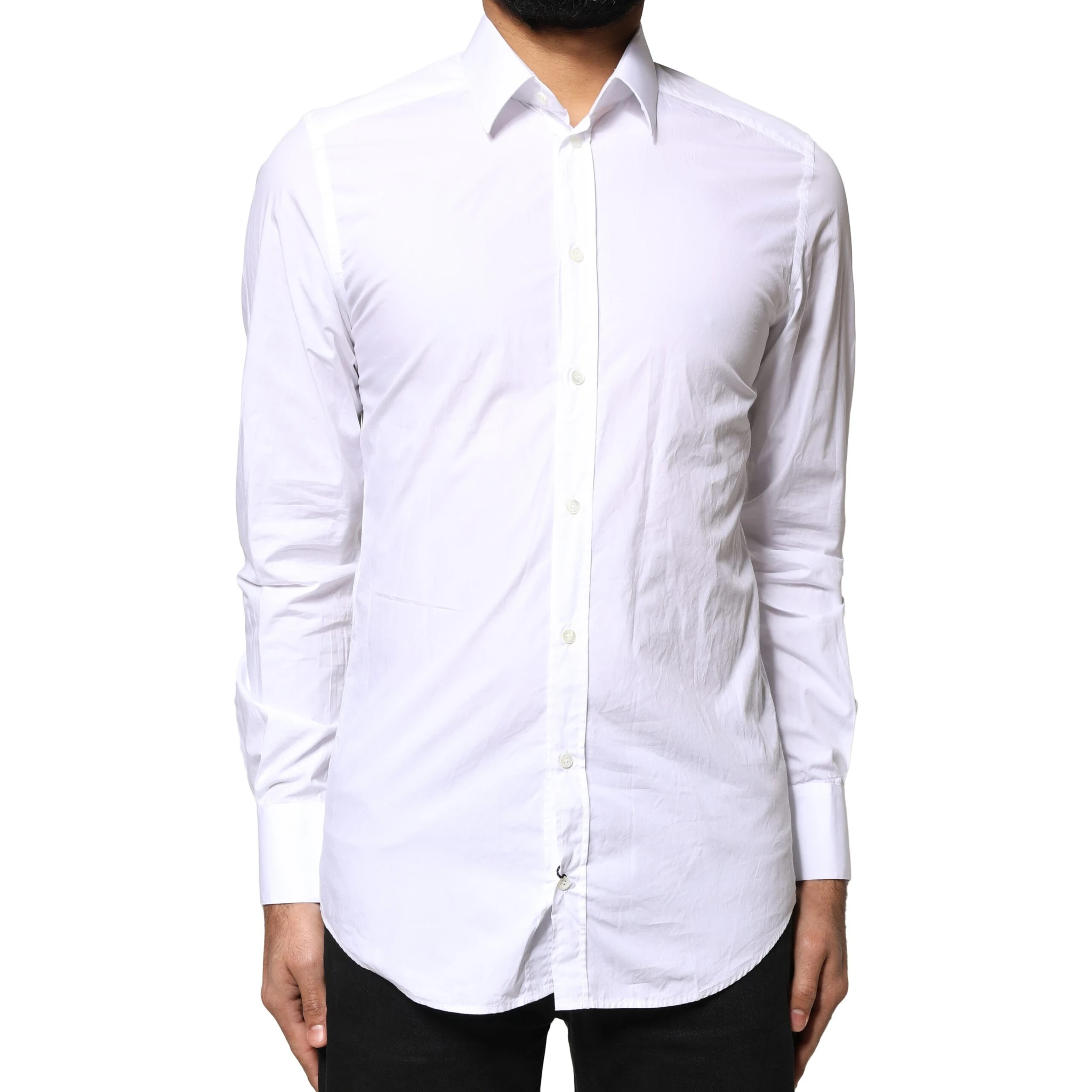 White GOLD Cotton Long Sleeves Men Dress Shirt