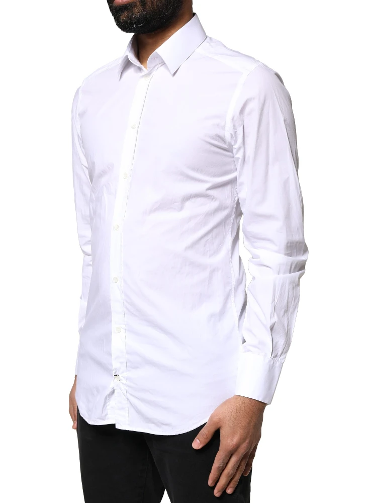 White GOLD Cotton Long Sleeves Men Dress Shirt alternative