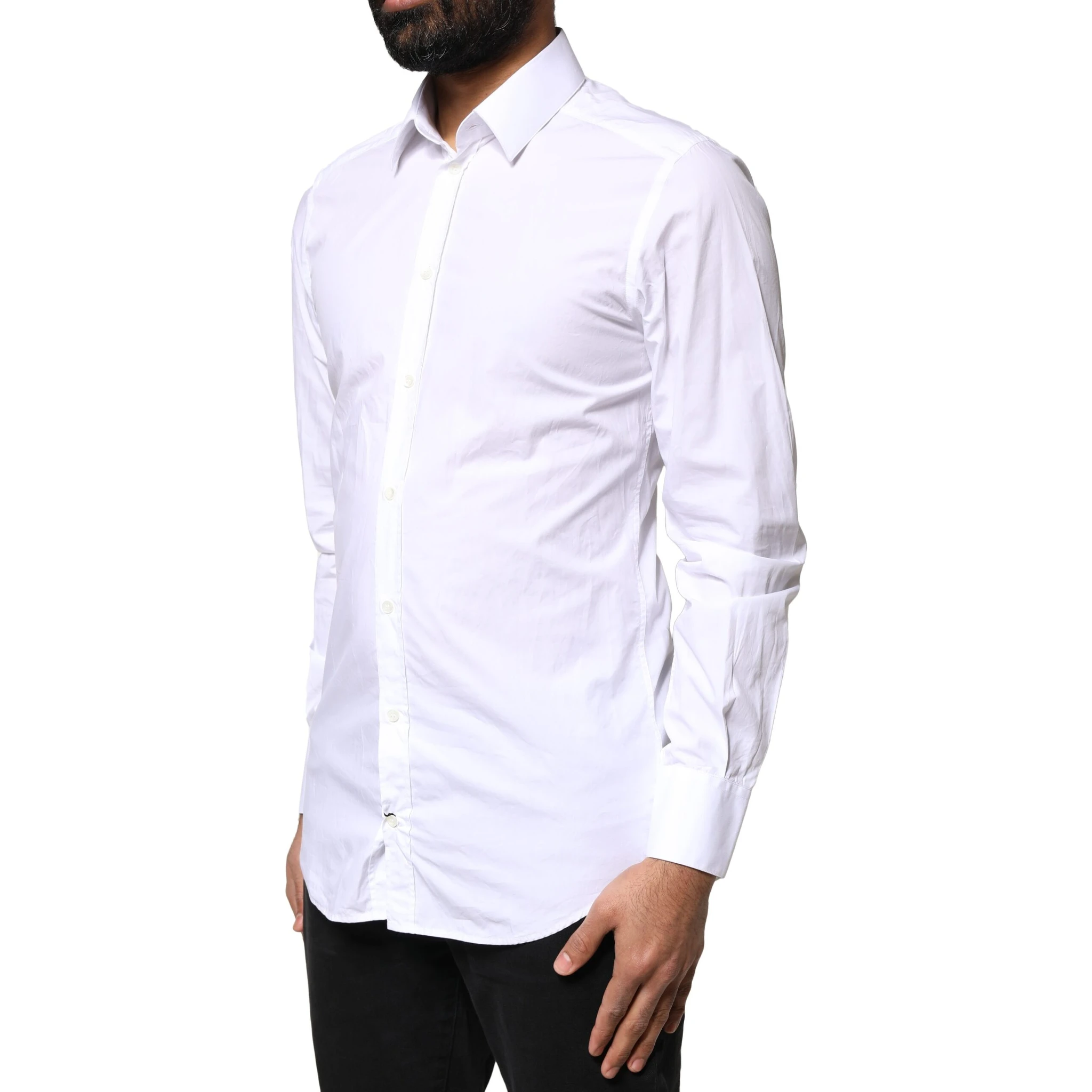 White GOLD Cotton Long Sleeves Men Dress Shirt