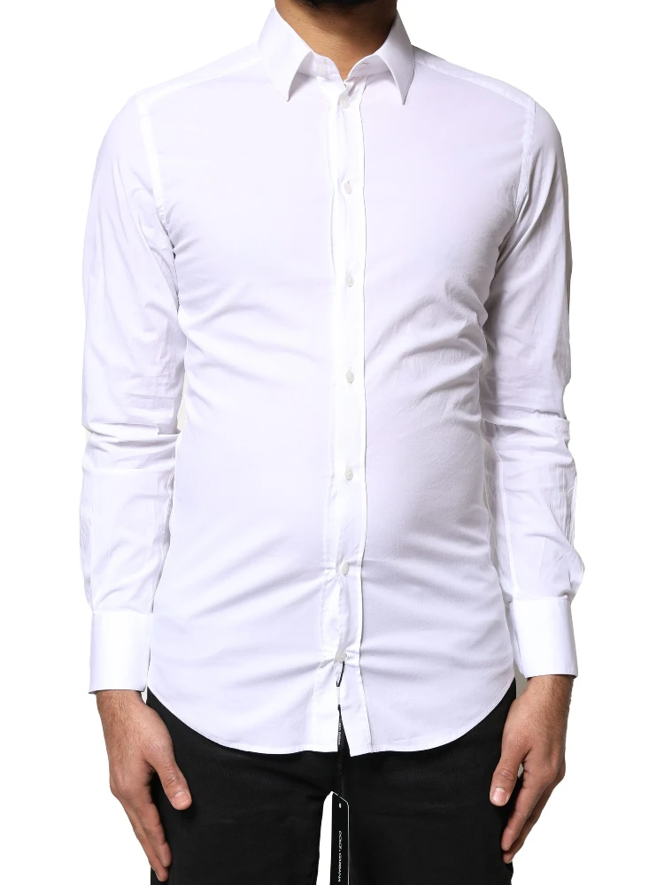 White GOLD Cotton Long Sleeves Dress Shirt