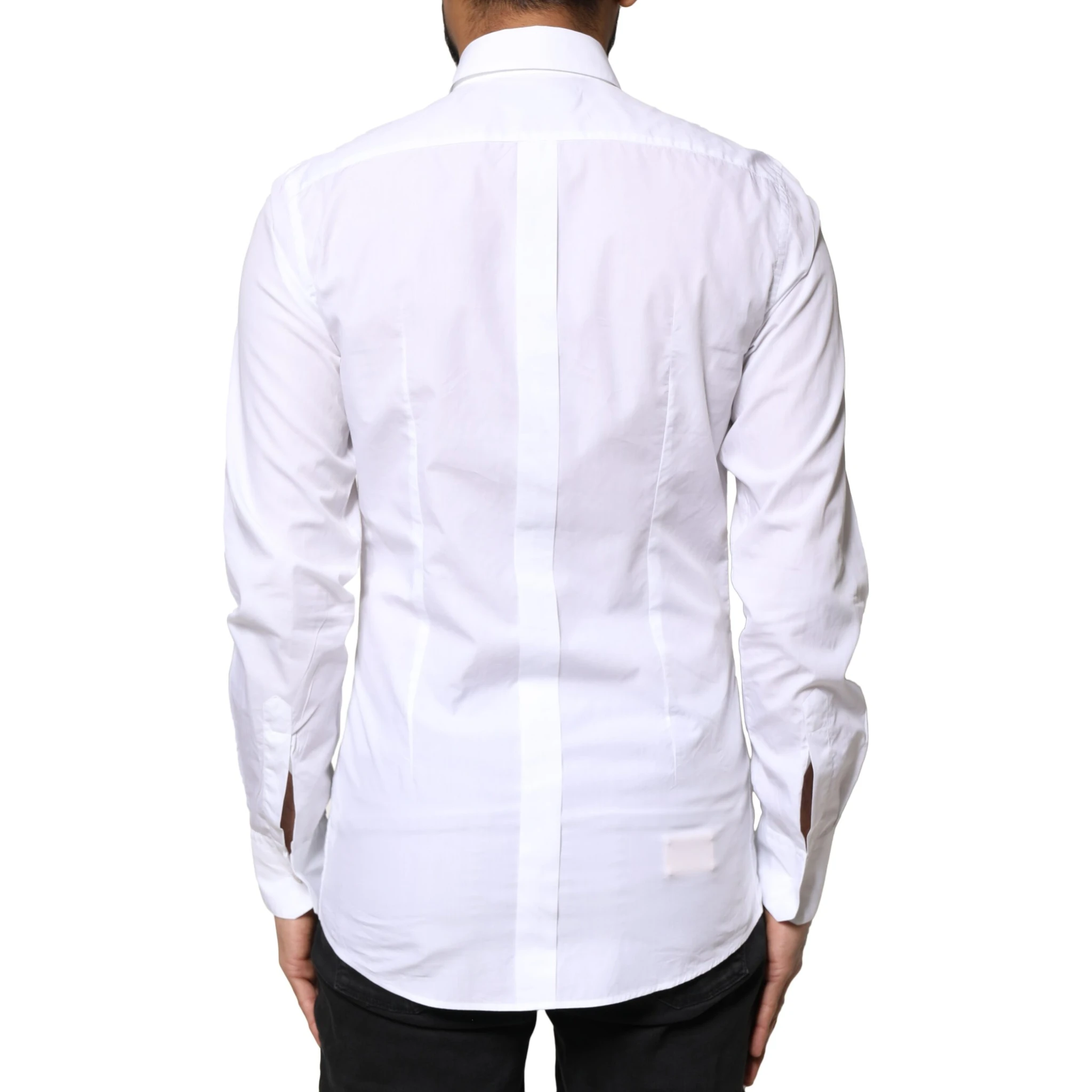 White Cotton Peacock Feather GOLD Formal Shirt