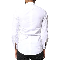 White GOLD Cotton Poplin Bib Men Dress Shirt